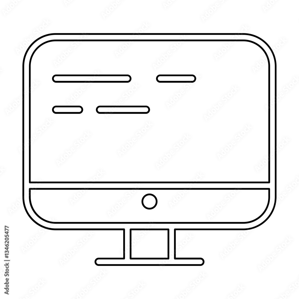 Poster computer icon in line style