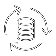 Database update icon in line style
