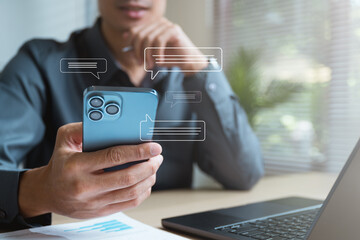 Chat communication social media internet. Chatting contact message typing talk.