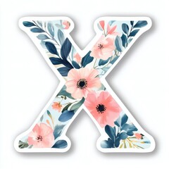 Floral-themed letter X