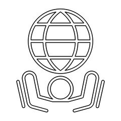 Carry the world icon in line style