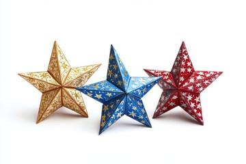 Obraz premium 3D Star and Crescent Wreath Isolated and White Background
