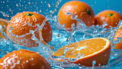 Refreshing Citrus Splash &ndash; Juicy Oranges in Motion, General AI
