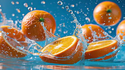 Refreshing Citrus Splash – Juicy Oranges in Motion, General AI