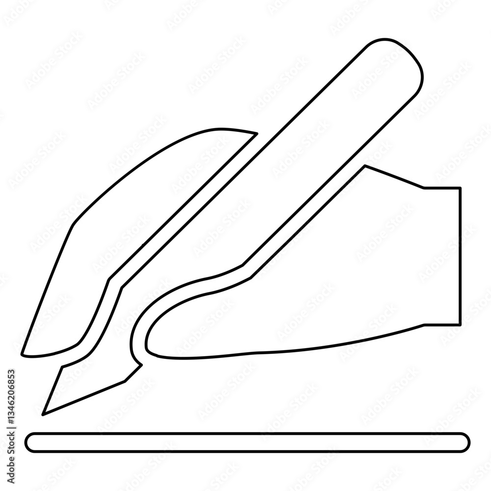 Poster writing icon in line style