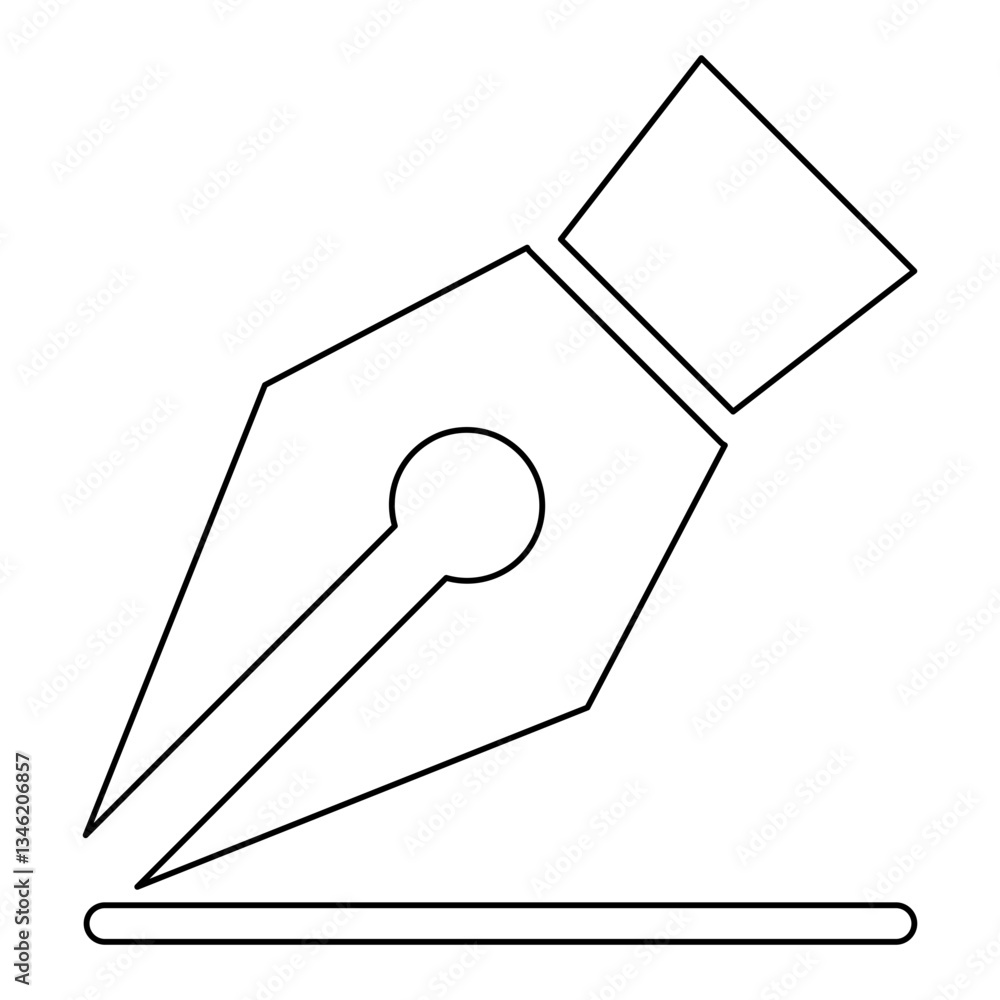 Poster writing icon in line style