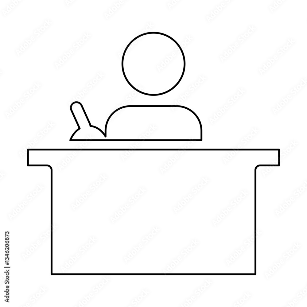 Poster writing icon in line style