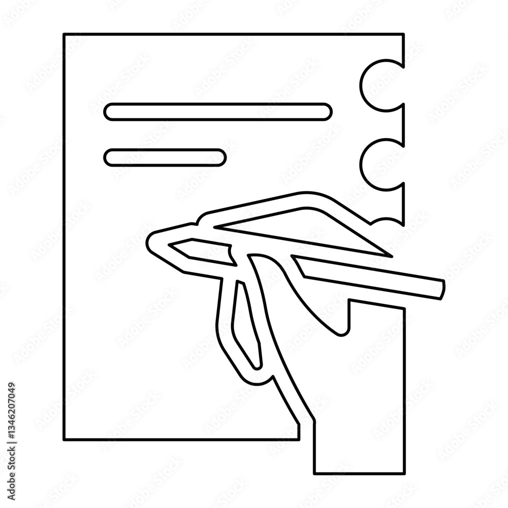 Poster writing icon in line style