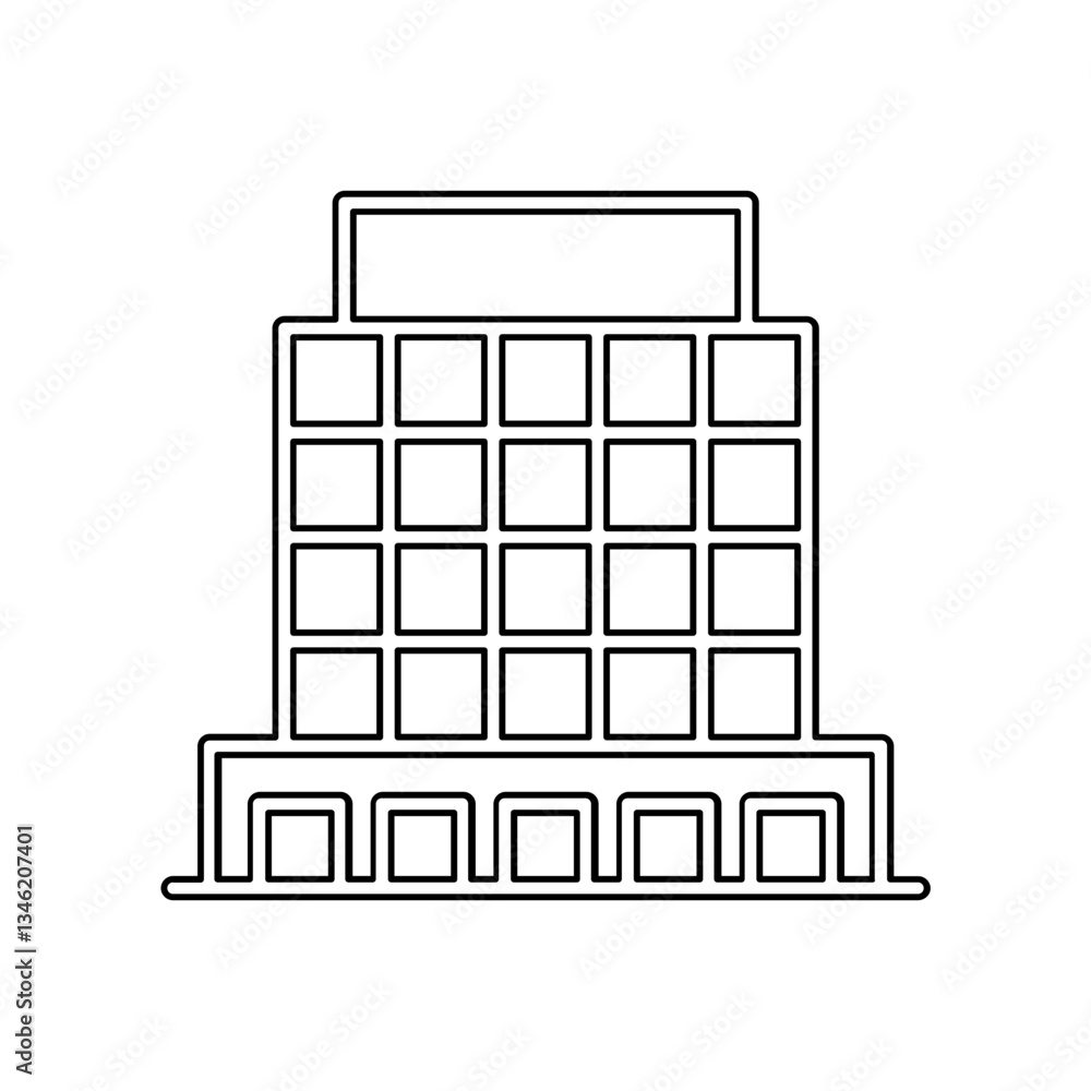 Poster building icon in line style