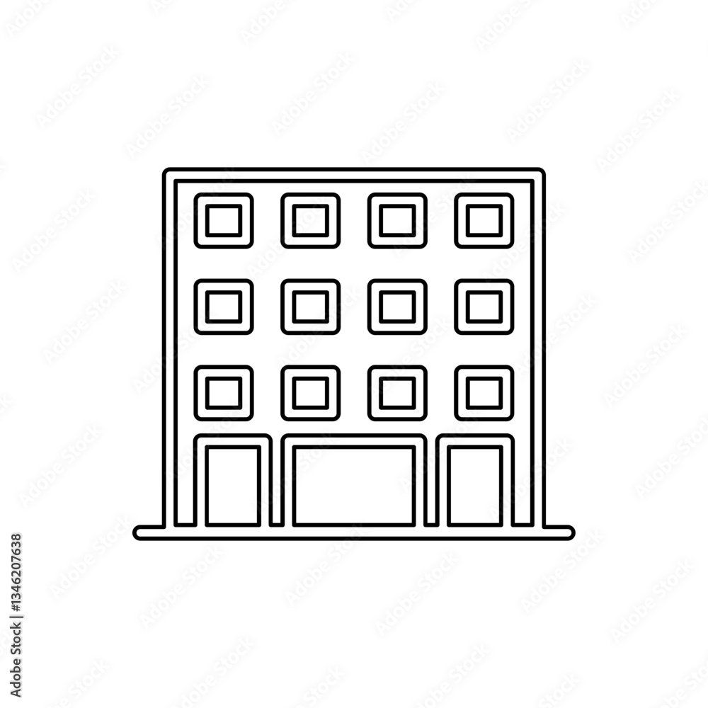 Poster building icon in line style