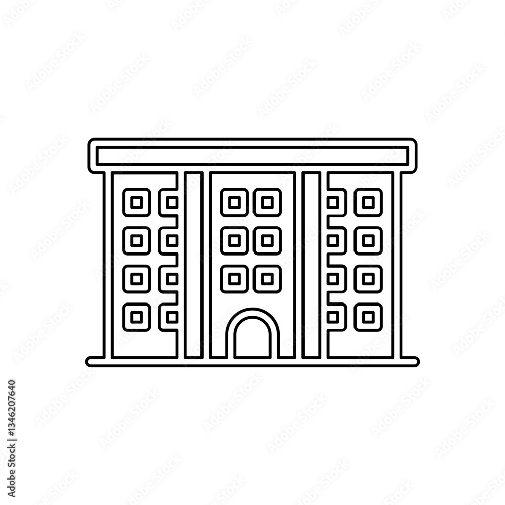 Poster building icon in line style