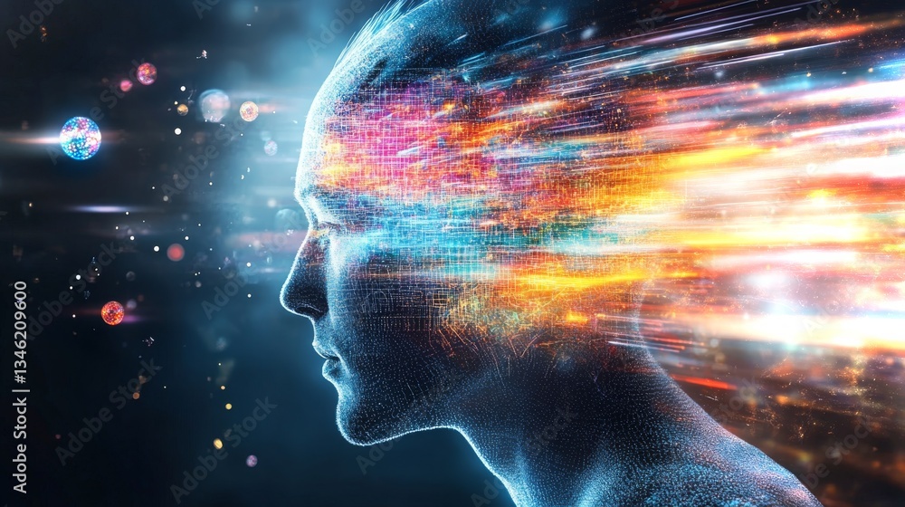 Poster exploring the boundaries of artificial intelligence through vibrant neural connections in 4k footage