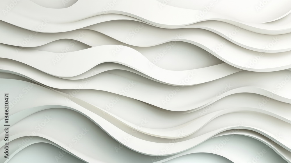 Poster soft, flowing layers of white create a dynamic texture that enhances a contemporary architectural de