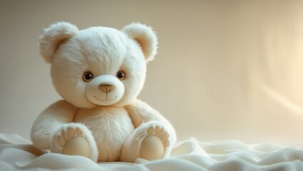 white teddy bear isolated on white background ai 