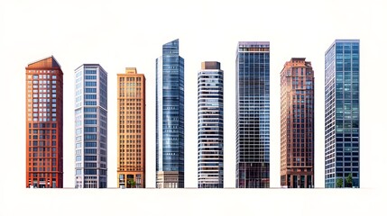 Fototapeta premium Office city buildings in a with a modern high rise skyline
