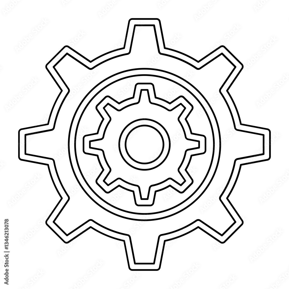 Poster setting icon in line style