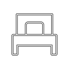 Single bed icon in line style