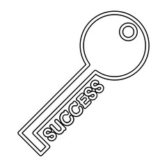 Success key icon in line style