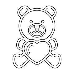 Teddy bear icon in line style