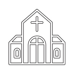 Church icon in line style