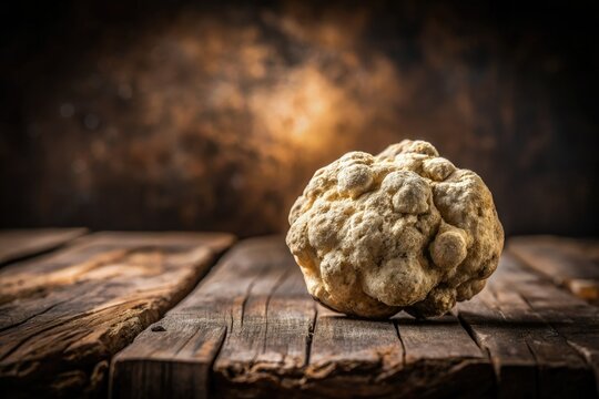 Exquisite close-up of Chaberton Alba white truffle; a luxurious culinary masterpiece, showcasing Piedmont's gourmet fungi.