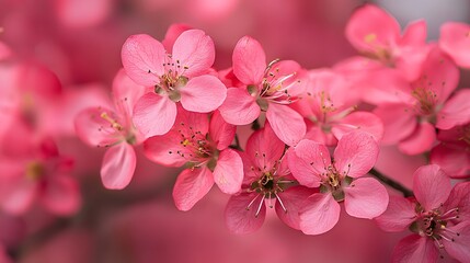 Naklejka premium Vibrant Hot Pink Blossoms in Bloom