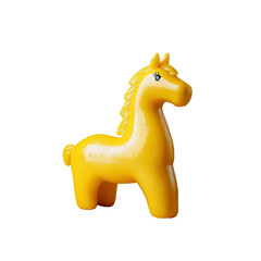 Cute Yellow Pony Figurine, Playful Toy Horse, Childrens Toy, Yellow Animal