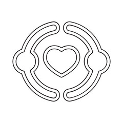 Love icon in line style