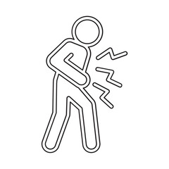 Stomachache icon in line style