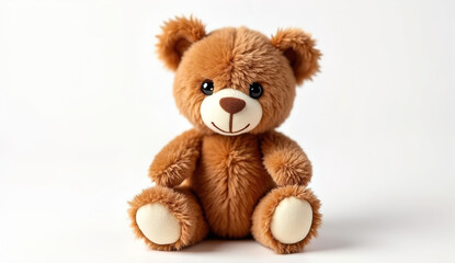Obraz premium brown teddy bear isolated on white background ai 