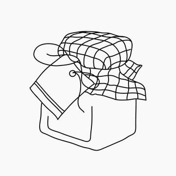 recommend clip art: Jam jar, food line art illustration vector