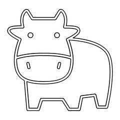 Cow icon in line style