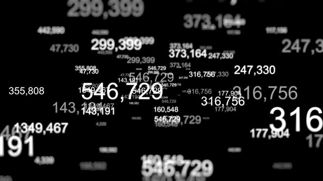 Floating random numbers data background. Big data, analytics, analysis concept