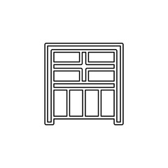 Bookshelf icon in line style