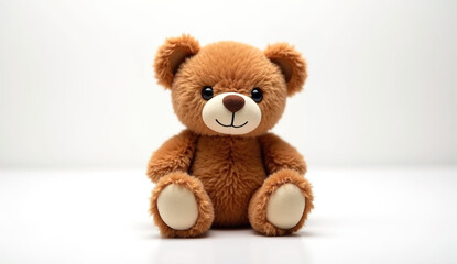 Obraz premium brown teddy bear isolated on white background ai 