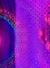 This image presents a mesmerizing fusion of vibrant purples, deep pinks, and iridescent blues,...
