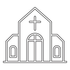 Church icon in line style