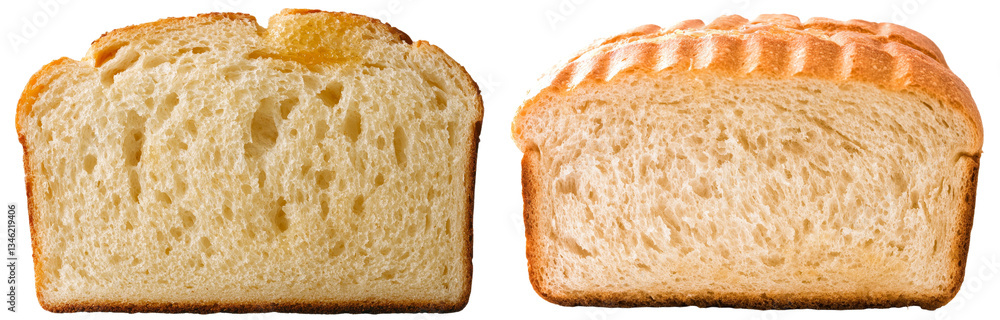 Poster A white background isolates a slice of bread that has been smeared with honey and peanut butter