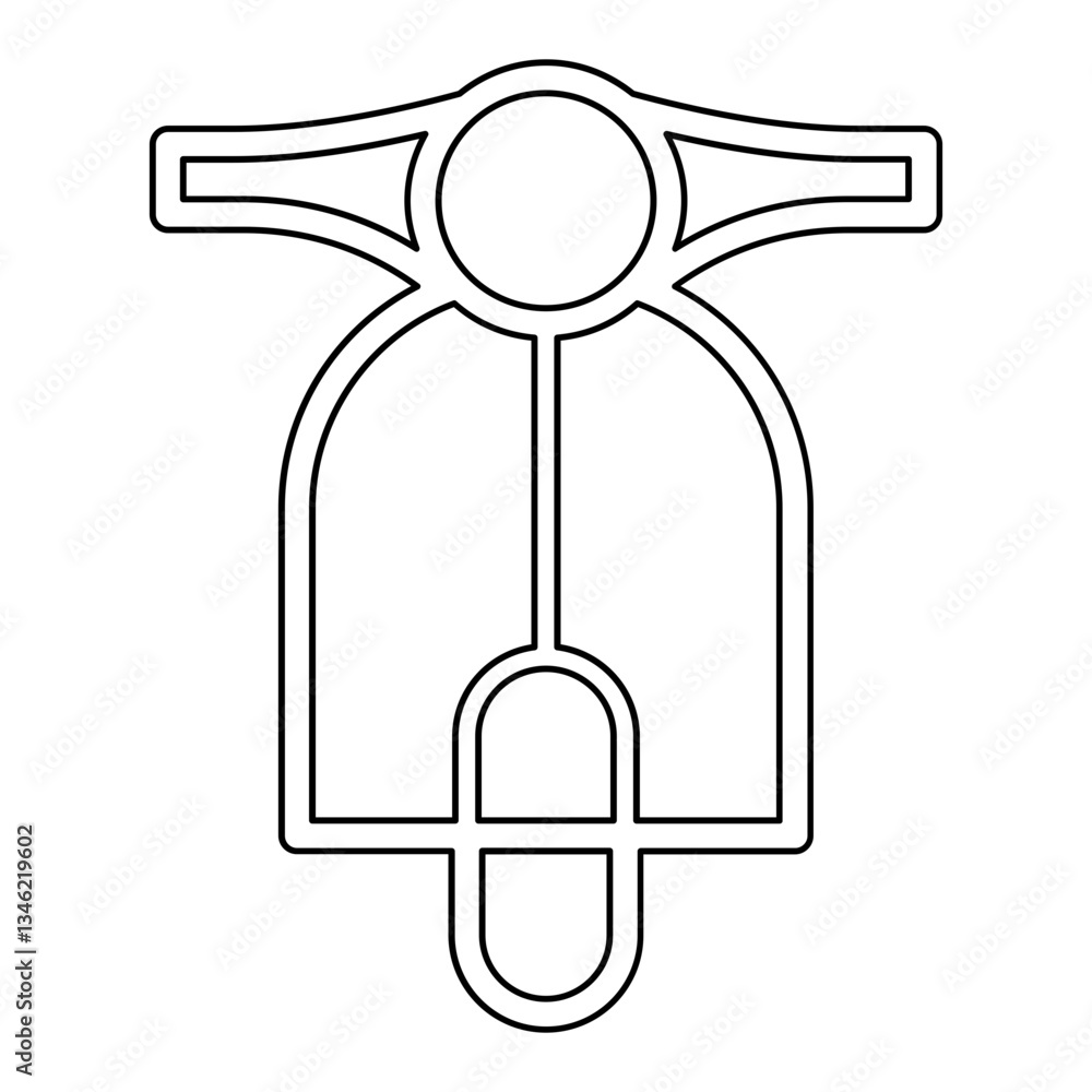 Poster scooter icon in line style
