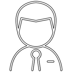 Staff icon in line style