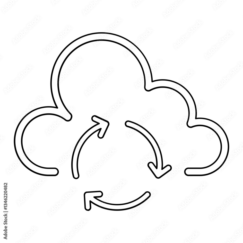 Poster data refreshing icon in line style