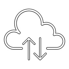 Cloud computing icon in line style