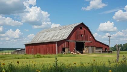 Obraz premium A farm's barn background