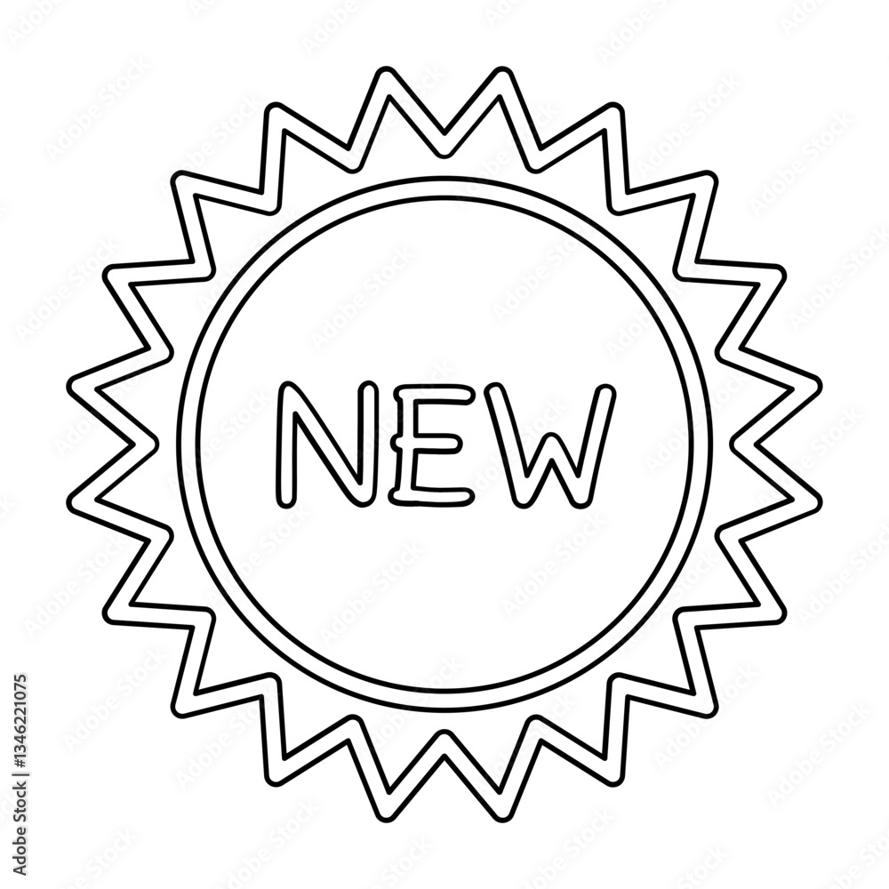 Poster label new icon in line style