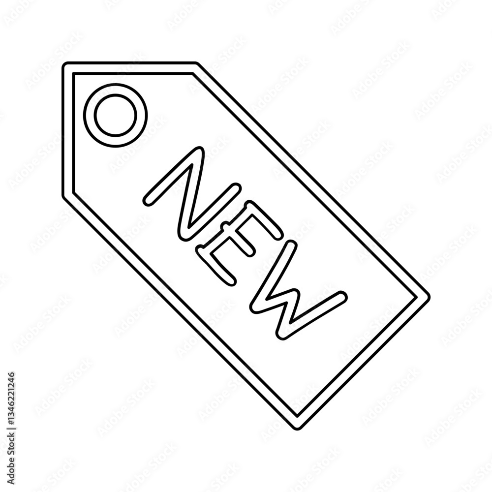 Poster label new icon in line style