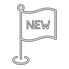 Flag new icon in line style