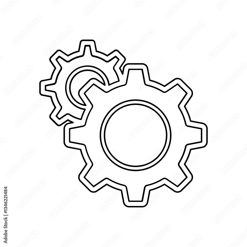 Poster setting icon in line style