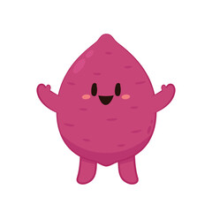 Roasted sweet potato. Sweet potato cartoon. Sweet potato character design.