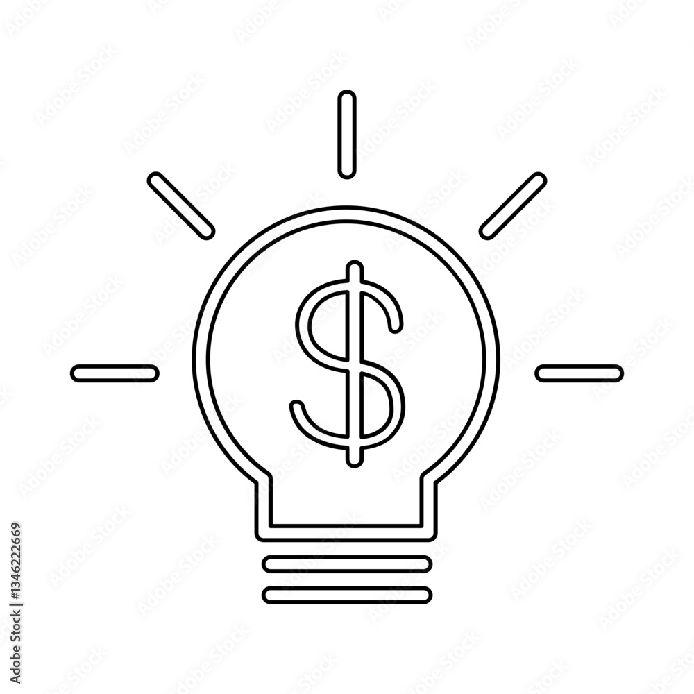 Poster business idea icon in line style