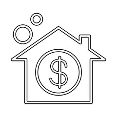 real estate icon in line style